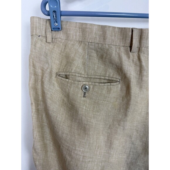 Joseph Abboud 100% LINEN Pants Men 38x26 Tan Slacks Lightweight - Picture 12 of 13
